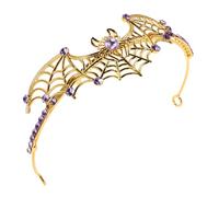 FIXOSHEE Spider Web Crown Rhinestone Tiara Metal Halloween Spider Headband Adult Queen Costume Party Hair Accessory for Women