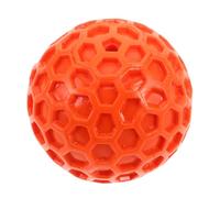 FIXOSHEE Squeaky Rubber Dog Ball Small Orange Honeycomb Design Chew for Puppies and Small Breeds Durable Interactive Pet for Indoor Outdoor Play Easy to Clean