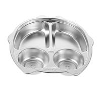 FIXOSHEE Stainless Steel Divided Tray for Lunch and Dinner Deep Compartments Food Serving Plate Unbreakable Cafeteria Tray for Balanced Meals Stackable and Camping Plates