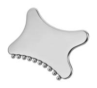 FIXOSHEE Stainless Steel Gua Sha Face Scraping Massager Acupoint Design, Metal Facial Drainage Tool for Eye and Neck Massage, Chinese Facial Care Tool for Spa and Skincare Routine