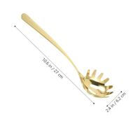 FIXOSHEE Stainless Steel Spaghetti Server Spoon Multipurpose Noodle Ladle with Strainer Function for Home and Restaurant Gold Kitchen Tool for Easy Pasta Serving and Soup Filtering