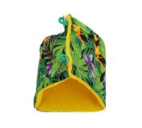 FIXOSHEE Summer Sunshade Bird Nest Hammock Small Green Tropical Rainforest Pattern Parrot Hanging Bed for Canary Lark and Small Birds Comfortable Resting Spot