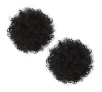 FIXOSHEE Synthetic Curly Afro Puff Hair Bun Scrunchies, 2pcs 15cm High Temperature Resistant Hairpieces for Women, Messy Bun Hair Accessories Suitable for Updo Hairstyles and Daily Wear