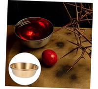 FIXOSHEE Thick Polished Tibetan Buddhist Water Offering Bowl Copper Sacred Cup for Buddha Hall Rituals Decorative Desktop Adornment