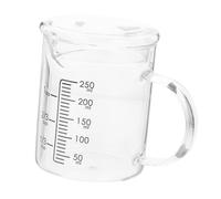 FIXOSHEE Thickened Glass Measuring Cup with Lid Scald Handle Graduated Scale for Precise Baking Heat Resistant Glass Cup for Juice Oil Storage Lightweight and Compact Design