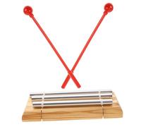 FIXOSHEE Three Tone Hand Chimes Classroom Chime Music Instrument for Mallet Mindfulness Tools for Yoga Healing and School Teachers Light Brown