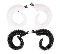 FIXOSHEE Two Pairs Sheep Horn Hair Clips Unique Halloween Sheep Horn Accessories for Cosplay Costume Party Black and White Fancy Dress Headband for Festivals and Day Dead
