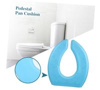 FIXOSHEE U-Shape Toilet Seat Cushion Pad Soft Breathable EVA Material with Self-Adhesive Backing Thickened Bathroom Mat Washable Reusable Cover in Blue
