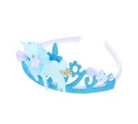 FIXOSHEE Unicorn Crown Headband for Little Lightweight Hair Accessory with Shining Blue Tiara for Party Cosplay Wedding Flower Girl Decoration