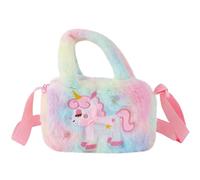 FIXOSHEE Unicorn Plush Crossbody Bag Adjustable Strap Lightweight Cartoon Handbag Large Capacity for Birthday and Daily Use