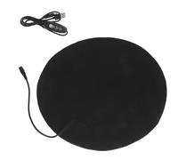 FIXOSHEE Usb Pet Heating Pad Electric Thermal Cat Warming Mat with Adjustable Temperature, Small Round 28cm Pu Leather Heated Blanket for Indoor Cats, Kittens, and Small Pets