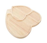 FIXOSHEE Valentines Day Double Heart Wooden Tray with Segmented Compartments for Dry Fruits Candy Bread Romantic Love Dessert Serving Platter for Home Cafe Hotel