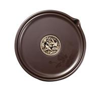 FIXOSHEE Vintage Chinese Style Electric Tea Tray Mat Creative Round Teapot Holder Compatible with Purple Clay Pots for Home and Restaurant Use