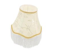 FIXOSHEE Vintage Fabric Lampshade with Handmade Tassels Victorian Floral Embroidery Flared Bohemian Table and Floor Lamp Cover Retro Decorative Shade for Home and Parties