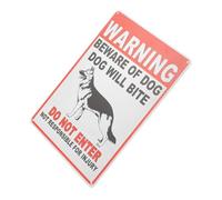 FIXOSHEE Vintage Garden Warning Sign Beware Dog Weather-resistant Metal Plaque for Outdoor Lawn Quick Installation Classic Caution Board with Eye-catching Design for Home Decor