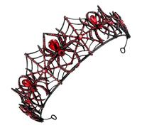 FIXOSHEE Vintage Gothic Black Spider Web Crown with Sparkling Rhinestones Alloy Tiara for Halloween Party Cosplay and Themed Events Elegant Dark Gothic Headpiece for Women and Men
