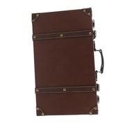FIXOSHEE Vintage Leather Suitcase Small Retro Storage Trunk with Large Capacity British Style Elegant Decorative Luggage for Boutique Display and Photo Props