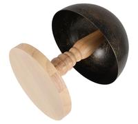 FIXOSHEE Vintage Style Hat Stand with Wooden Base, Freestanding Bronze Hat Display Rack for Tabletop, Vertical Cap and Wig Holder for Home and Closet Organization