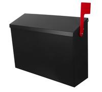 FIXOSHEE Vintage Style Mailbox Steel Mailboxes for outside Post Boxes Stainless Steel Black