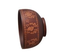 FIXOSHEE Vintage Style Wooden Food Bowl for Rice Salad Soup Large Delicate Carved Wooden Bowl Natural Texture Suitable for Home and Restaurant Use