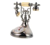 FIXOSHEE Vintage Telephone Clock Decor Retro Desktop Ornament Artistic Old Fashioned Phone Tabletop Clock for Office Bedroom Living Random Color