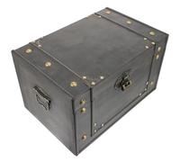 FIXOSHEE Vintage Wooden Storage Box Antique Style Jewelry Organizer Lockable Treasure Chest for Home Decor and Escape
