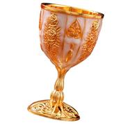 FIXOSHEE Vintage Zinc Alloy Wine Goblet with Elegant Floral Engraving Multi Function Household Liquor Cup for Home Parties Weddings Bars Smooth Surface Easy to Clean European Style Metal
