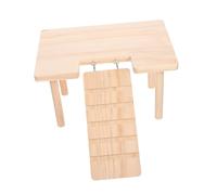 FIXOSHEE Wear-resistant Wood Hamster Platform U-shaped Small Ramp Cage Toy Decorative Multi-functional Chinchilla and Guinea Pig Supply for Pet Enclosure