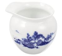 FIXOSHEE White Ceramic Milk Gravy Boat with Drip Spout Sauce Container for Yogurt Juice Condiments Elegant Porcelain Jug for Kitchen and Western Dining