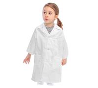FIXOSHEE White Lab Coat for Science Projects Machine Washable Polycotton Long Sleeve Bubble Coat for Doctor and Nurse Costume for School Role Play and Imaginative Dress Up