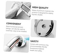 FIXOSHEE White Stainless Steel Bathroom Grab Bar Handrail Non-Slip Safety Handle with Luminous Ring for Bathtub Shower Toilet Elderly and Mobility Aid Easy Installation for Home and Public