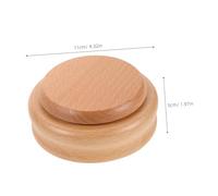 FIXOSHEE Wind-up DIY Music Box Base Solid Wood Rotatable Display Stand with Natural Finish Smooth Spinning Platform for Crafting Musical Box Parts and Home Decor