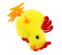 FIXOSHEE Wind-up Jumping Chicken Plush Realistic Soft Yellow Rooster with Mechanism for Easter Egg Hunt Party Favors Birthday Interactive Fun