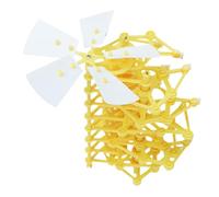FIXOSHEE Wind-up Mechanical Building for Stem Learning Yellow Wind Power Engineering Puzzle Safe Non-toxic Plastic Construction Creative Educational Play
