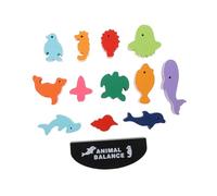 FIXOSHEE Wooden Animal Balance Building Blocks Puzzle for Safe Educational Stacking Game Enhancing Motor Skills and Hand-eye Coordination