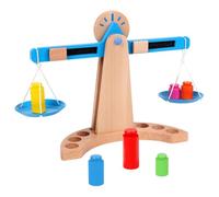 FIXOSHEE Wooden Balance Scale Educational Weight Scale for Preschool Learning Creative Math Teaching Tool Safe Material