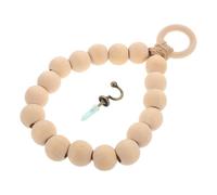 FIXOSHEE Wooden Bead Towel Ring Holder for Bathroom and Kitchen Hand Towel Hanger with Jute Rope Space Optimisation Simple Country Style Beige Colour and Dish Cloths Assorted style