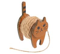 FIXOSHEE Wooden Cat Cord Reel Durable Rope Holder Creative DIY Hemp Thread Organizer for Cable Management Suitable for Earphones and Data Wires