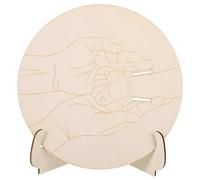 FIXOSHEE Wooden Commemorative Plaque Base 15cm Round Newborn Announcement Sign Birth Announcement Hospital Birth Bracelet Holder Nursery Display