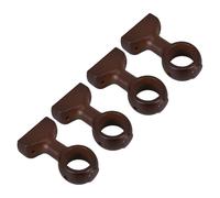 FIXOSHEE Wooden Curtain Rod Mounting Brackets 4Pcs Single Hole Support for 35Mm Rods Deep Coffee Colour Wall Fixings for Window Drapery and Roman Poles