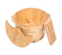 FIXOSHEE Wooden Foot Soaking Basin with Lid and Foot Massager for Home Office Spa Pedicure and Relaxation for Improved Circulation