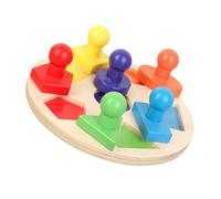 FIXOSHEE Wooden Geometric Disk Matching for Colorful Educational Blocks for Early Learning Safe Water Paint Compact for Shape and Color Cognition Development