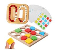 FIXOSHEE Wooden Geometric Pattern Puzzle for Seniors Cognitive Memory Games Rotating Bean Brain Teaser Portable Puzzle for Elderly Adults Interactive Matching Activities