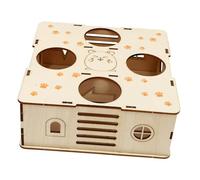 FIXOSHEE Wooden Hamster Maze Tunnel Toy for Small Pets, Interactive Activity Sports Tube with Ladder and Hideout, Natural Wood Pet Maze for Exercise and Entertainment in Hamster