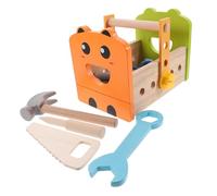 FIXOSHEE Wooden Learning Tool Set Educational Pretend Play for Safe Smooth Edges Construction Kit to Develop Creativity Hand-eye Coordination and Logical Thinking for Boys
