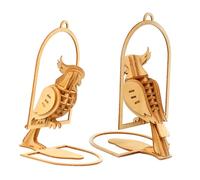 FIXOSHEE Wooden Parrot Puzzle DIY Handmade Craft Model Smooth Polished Wood Jigsaw for Boys Educational Creative Construction Plaything