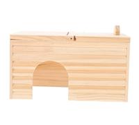 FIXOSHEE Wooden Small Pet House with Flipping Lid Sturdy Hamster Nest and Hideout Playground for Hamsters and Small Animals Pet Supply