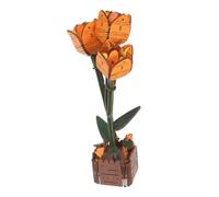 FIXOSHEE Wooden Tulip Puzzle Kit DIY Flower Assembling Craft Set for Home Office Decor Educational Plant Model Building Blocks for Adults Natural Wood Bouquet Craft