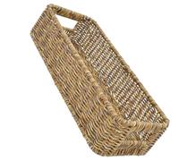 FIXOSHEE Woven Cutlery Organizer Basket with Handcrafted Design Multi Function Storage for Kitchen Spice Jars Fruits and Snacks Practical Home Organizer Tray in Deep