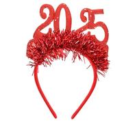 FIXOSHEE Year Party Headband Red with Gold Foil Glitter Lightweight Comfortable Hair Hoop for Christmas and Year S Eve Celebrations Bright Bold Digital Print Accessory